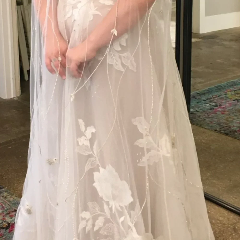 BHDLN Bejeweled Bridal Cape - Worn once! - Picture 4 of 11